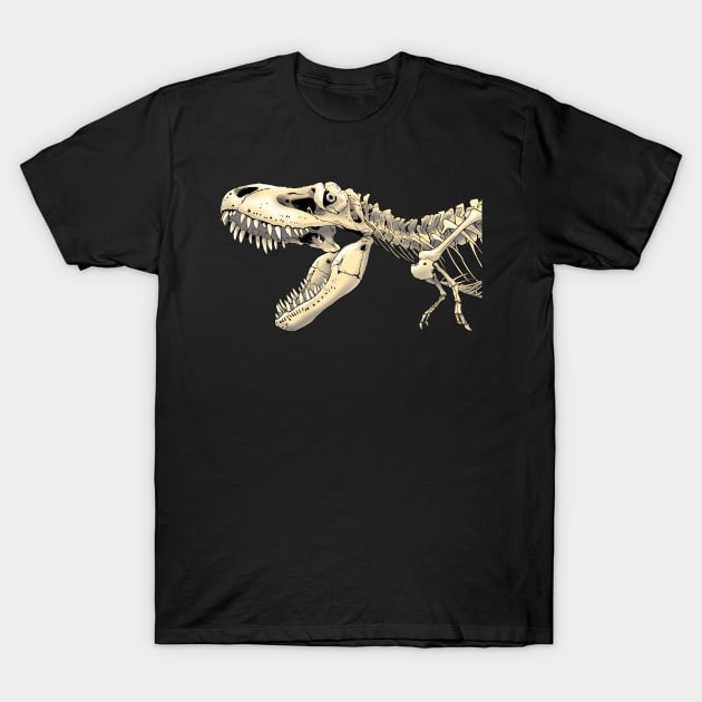 Dinosaur Tarbosaurus Skeleton T-Shirt by Naturascopia